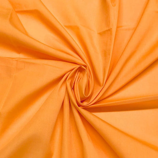 Pumpkin Orange Plain Polycotton